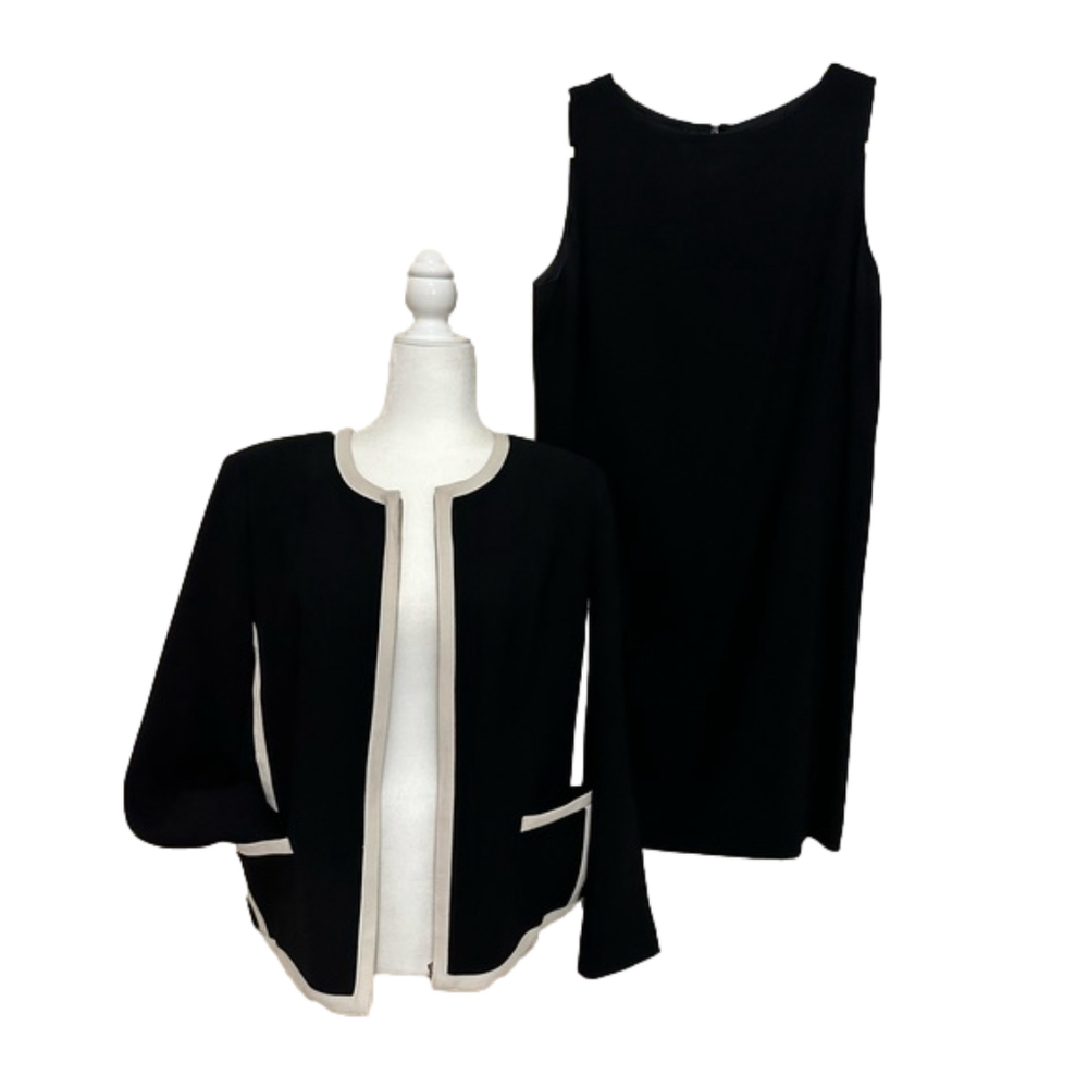 Nygard Collection Black Suit Fully Lined Dress and Jacket with Pockets